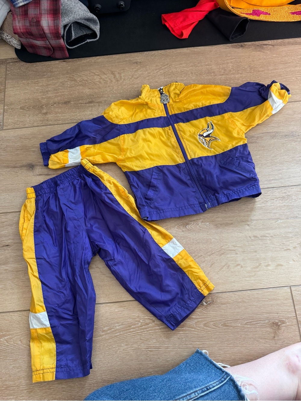 Mighty Mac Sports NFL Vikings Baby Jacket 12M Colorblock Logo & Matching Pants
